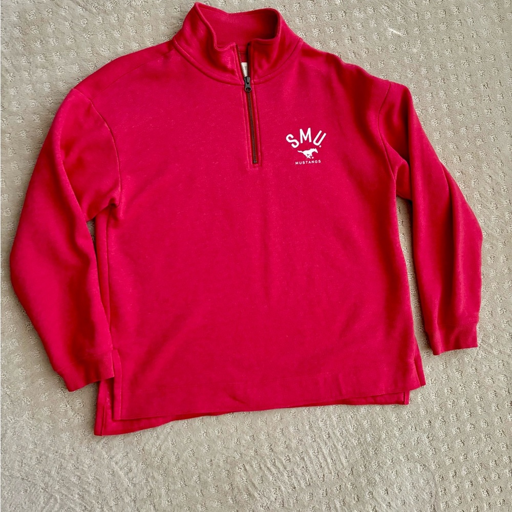 Mustangs Women's Red Quarter-Zip Sweatshirt
